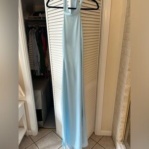 ASOS light blue, backless dress!